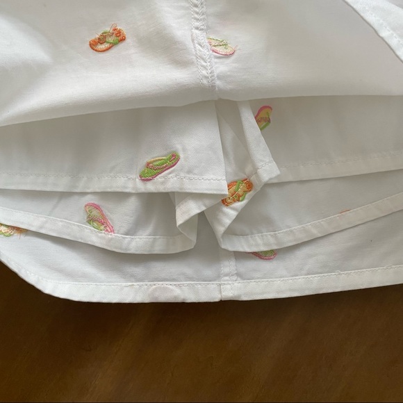 NWOT Chadwick’s White Cotton Cargo Skirt Skort Women’s 8 Quirky Fun Flip Flops - Picture 5 of 7